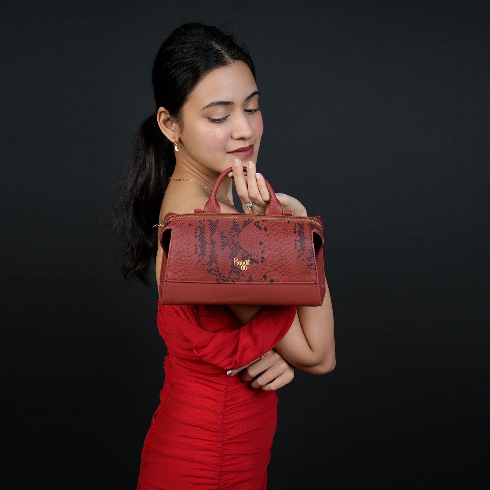 Python Tan Small Bag