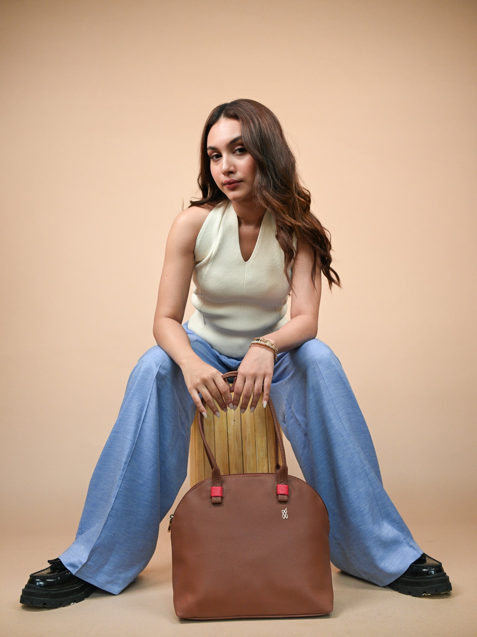 Ziva Tan Medium Bowling Bags