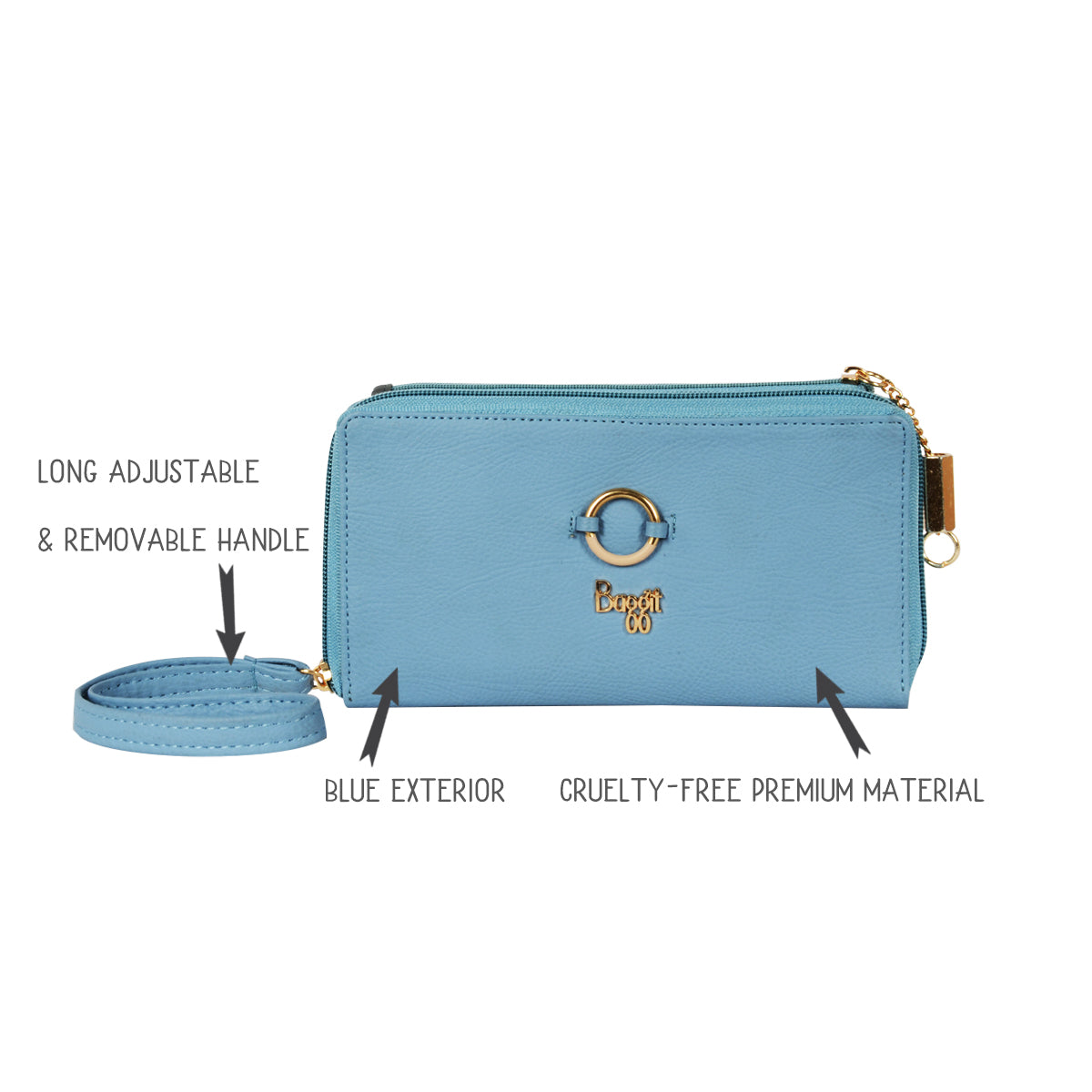 Jax Blue Large Ziparound Wallet