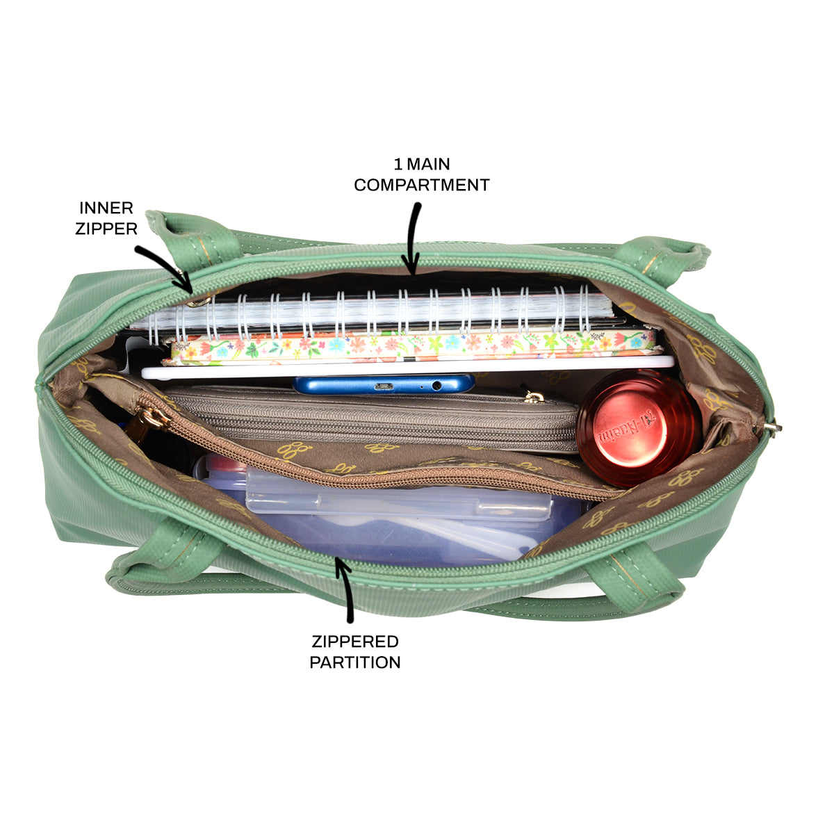 Pomo Green Medium Bowling Bags