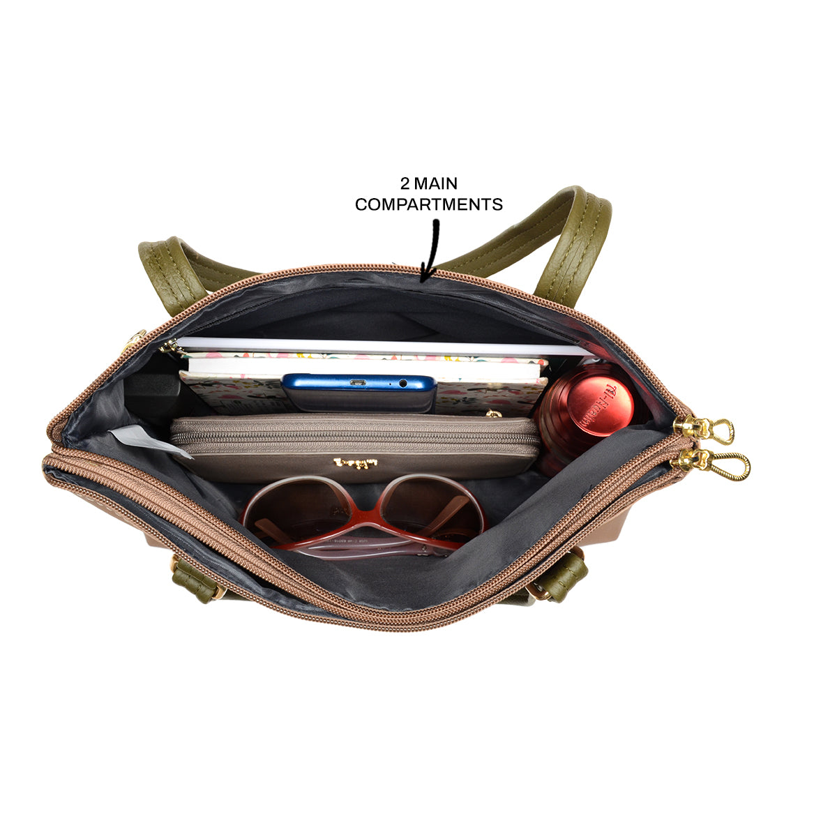 Hirore Beige Medium Tote Bags-1