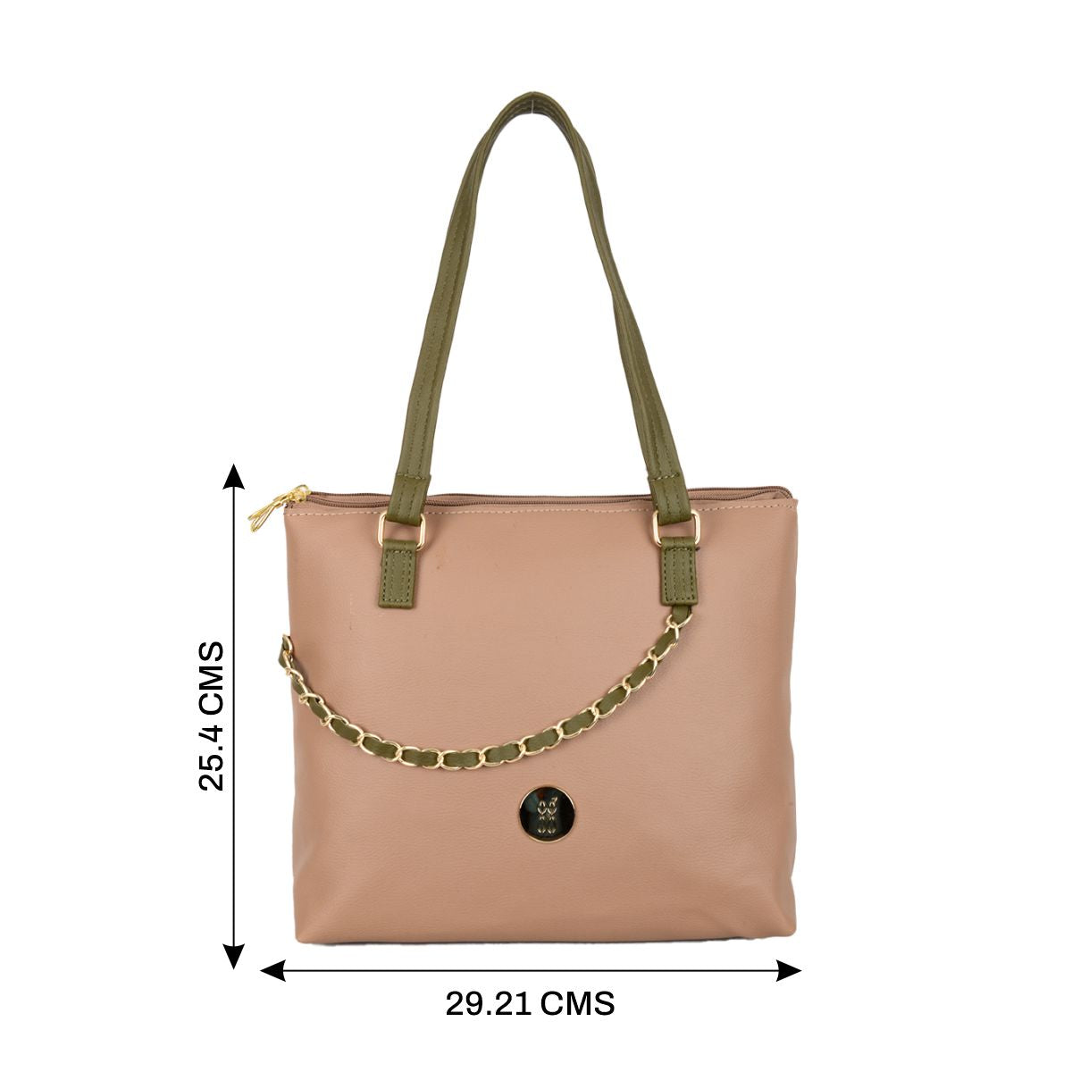 Hirore Beige Medium Tote Bags-1