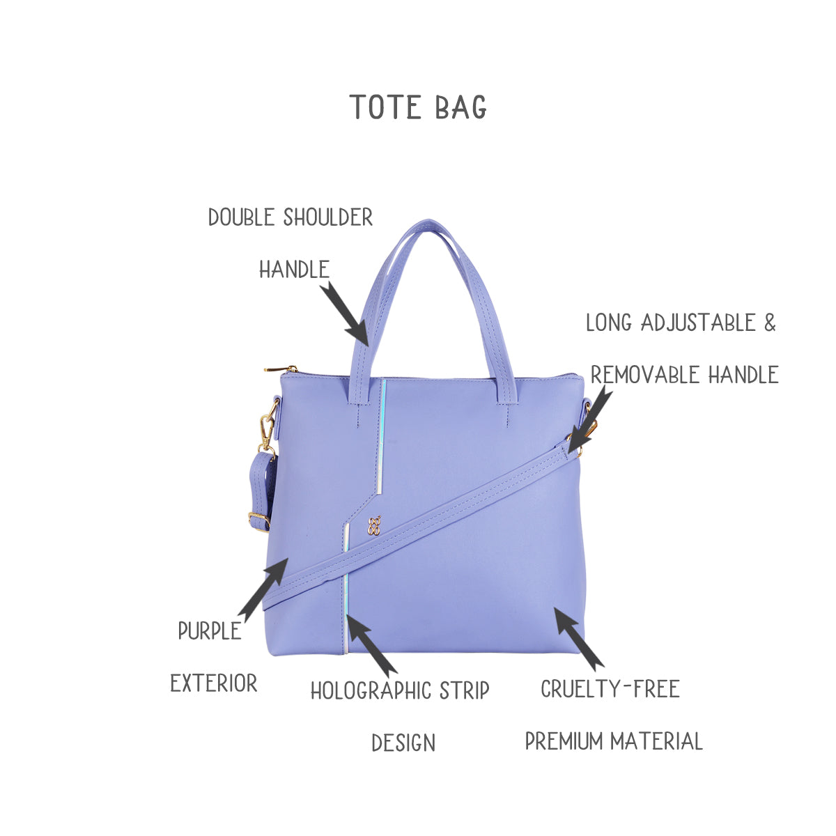 Movo Purple Medium Tote Bag