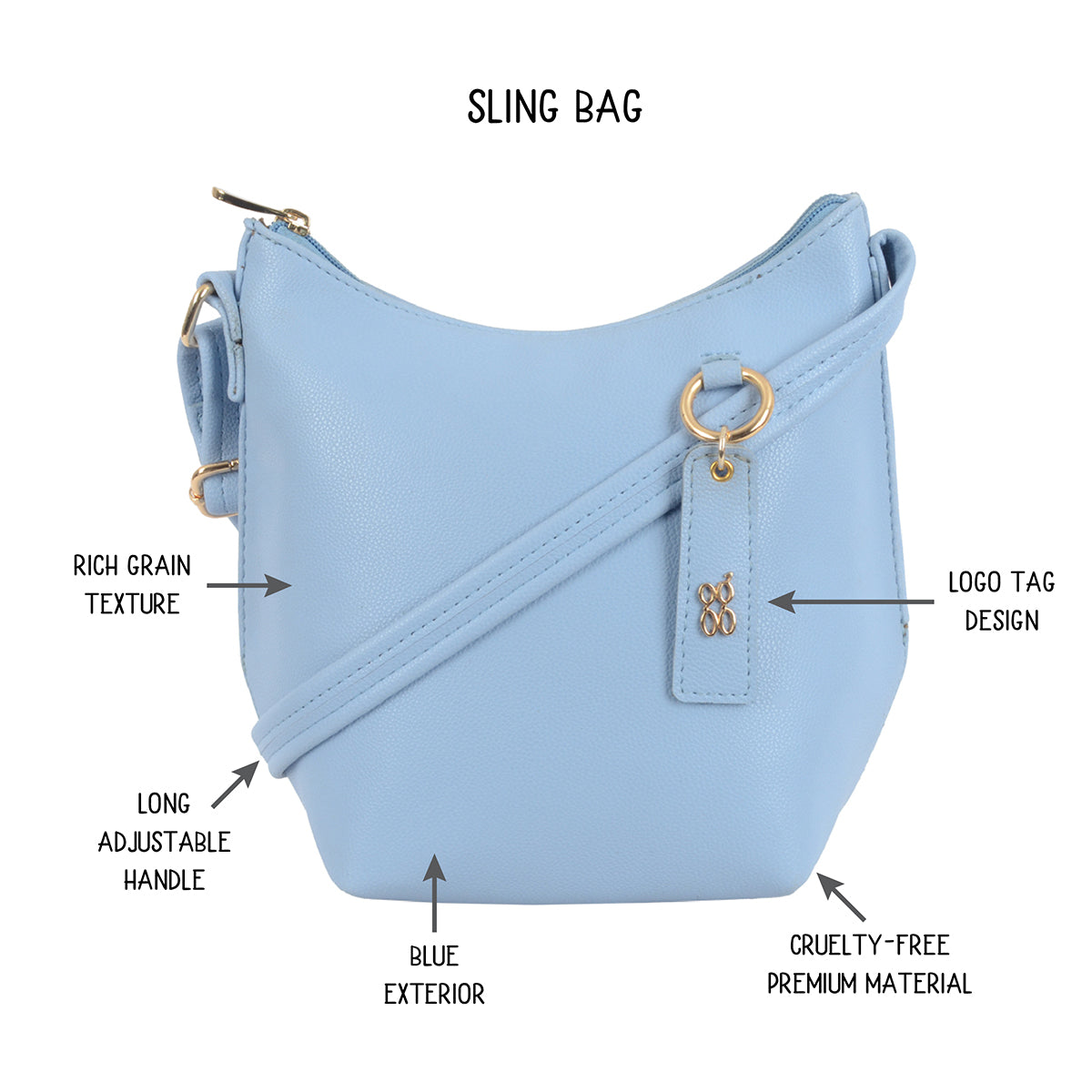 Menox 3T5 Blue Small Hobo Bags
