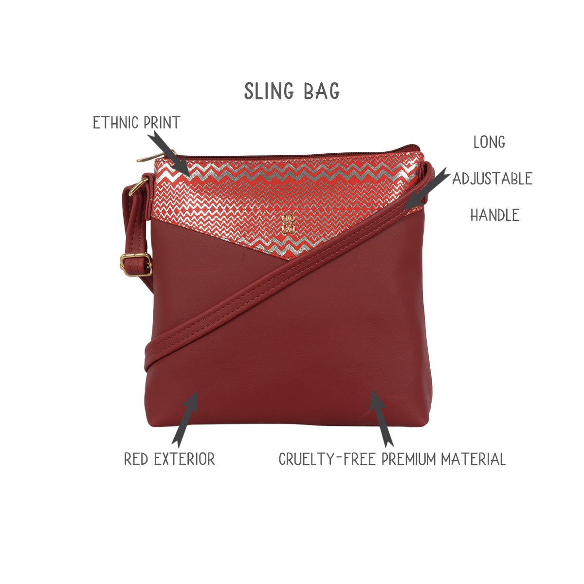 Zella 3T5 Red Small Satchel Bags