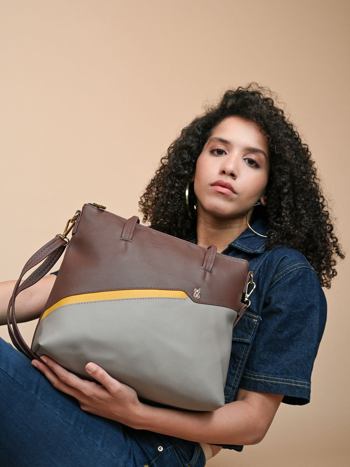 Orgy 3T5 Brown Medium Tote Bags