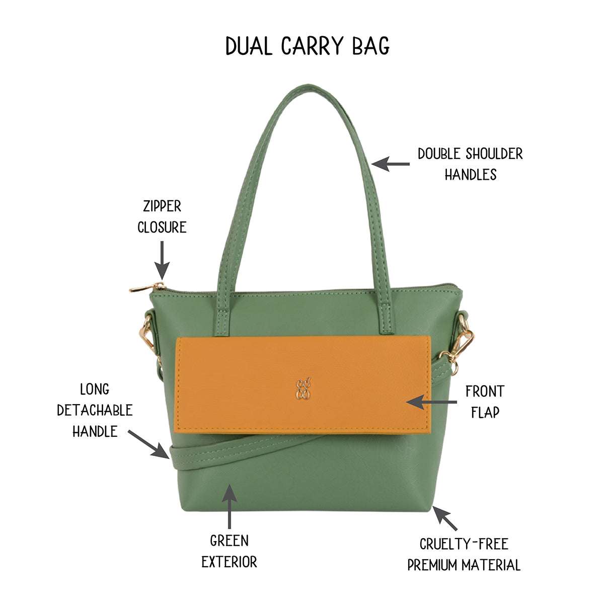 Zinal 3T5 Green Small Tote Bags