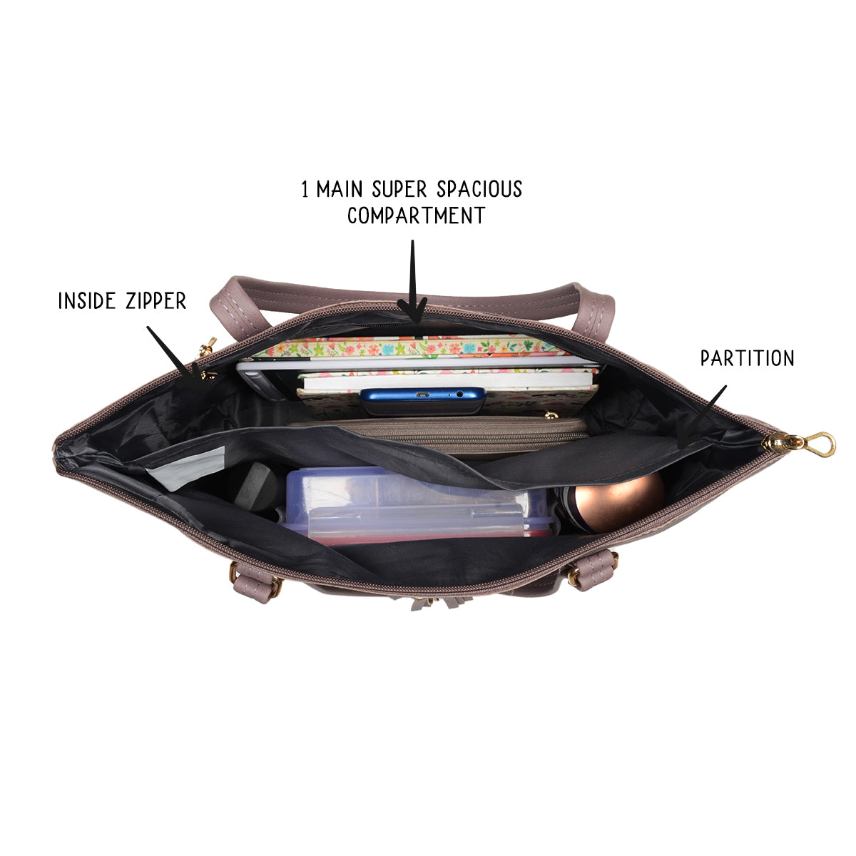 Dalwi Purple Large Tote Bags-1