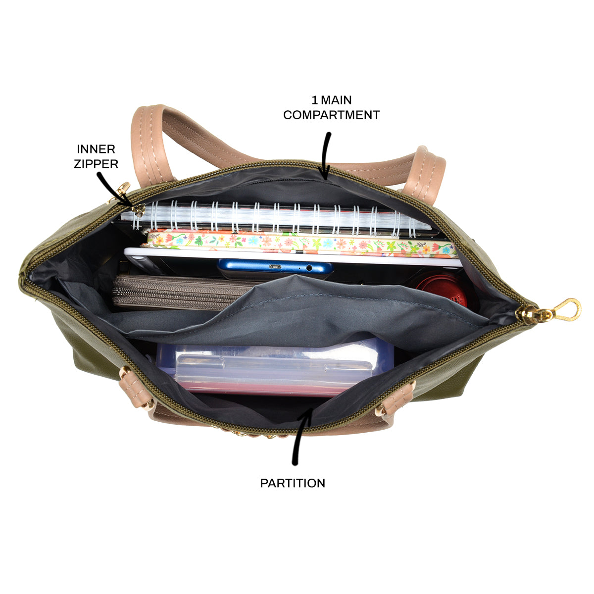 Umaru Green Medium Tote Bags-1