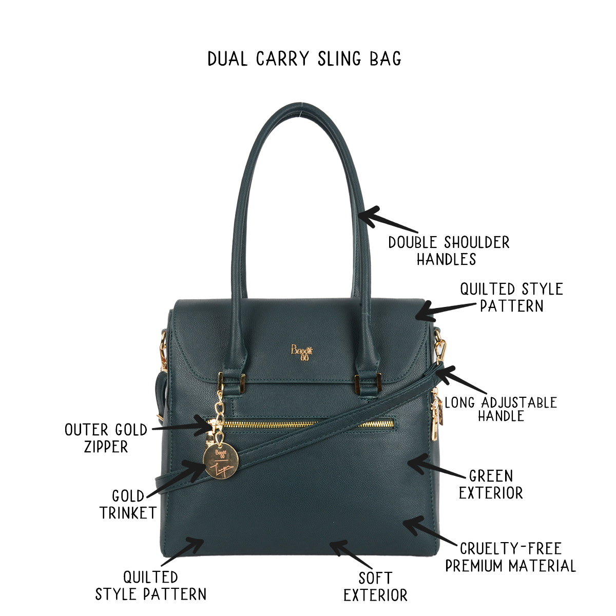 Girango Green Medium Tote Bags