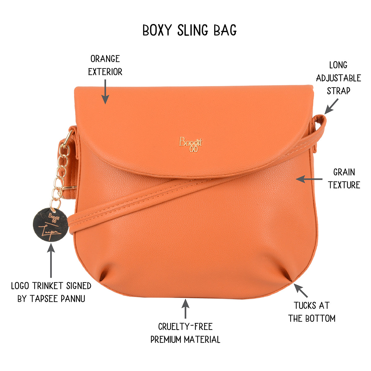 Plumo Orange Small Saddle Bags
