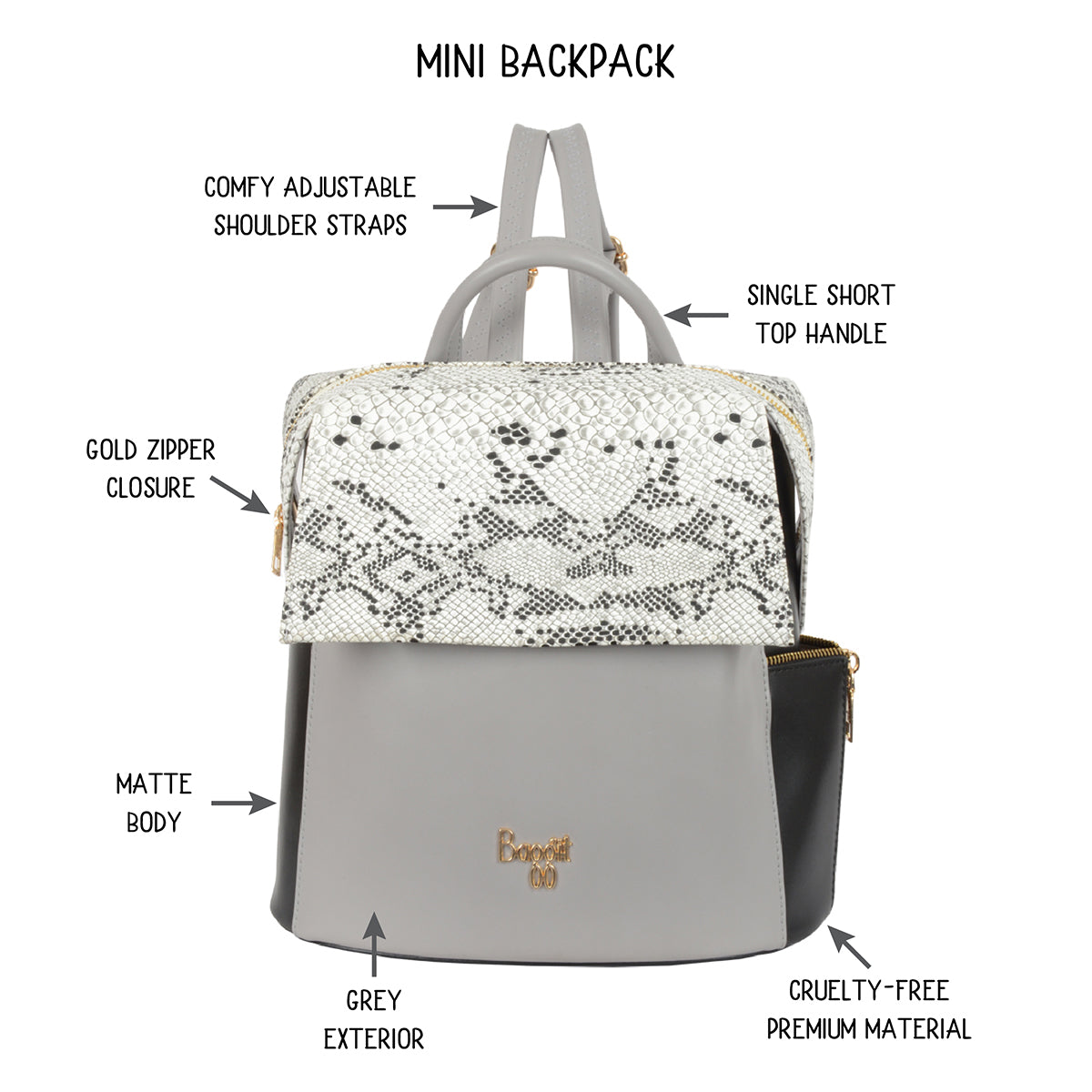 Aglow Grey Small Haversack Bags