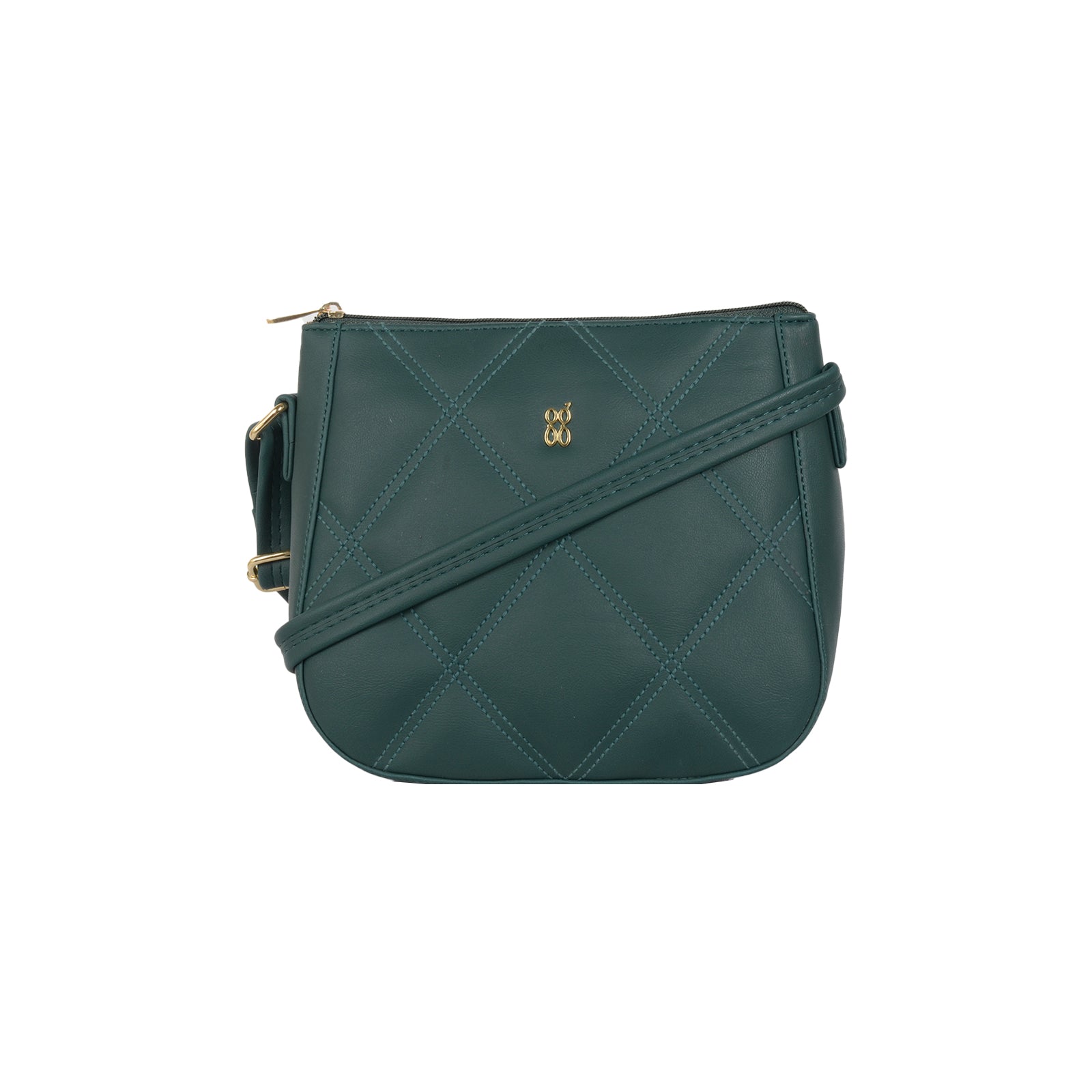 Aubrey Green Small Saddle Bag