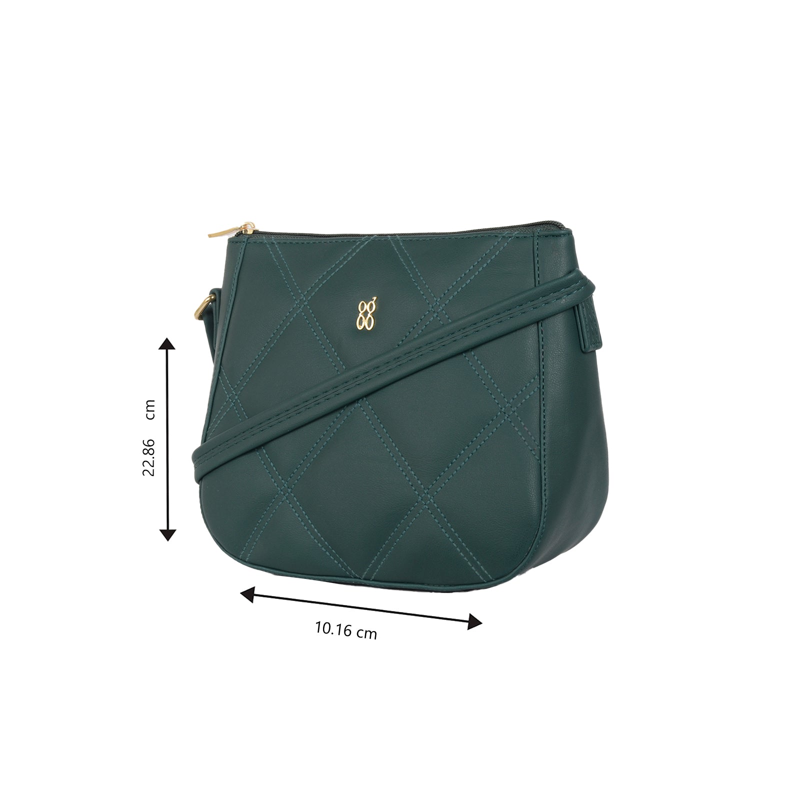 Aubrey Green Small Saddle Bag
