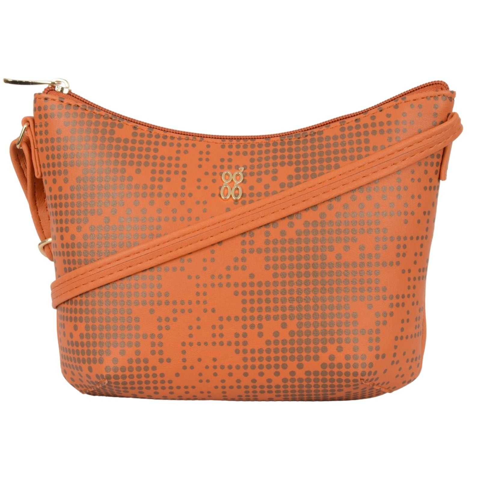 Hobs Orange Small Hobo Sling Bag