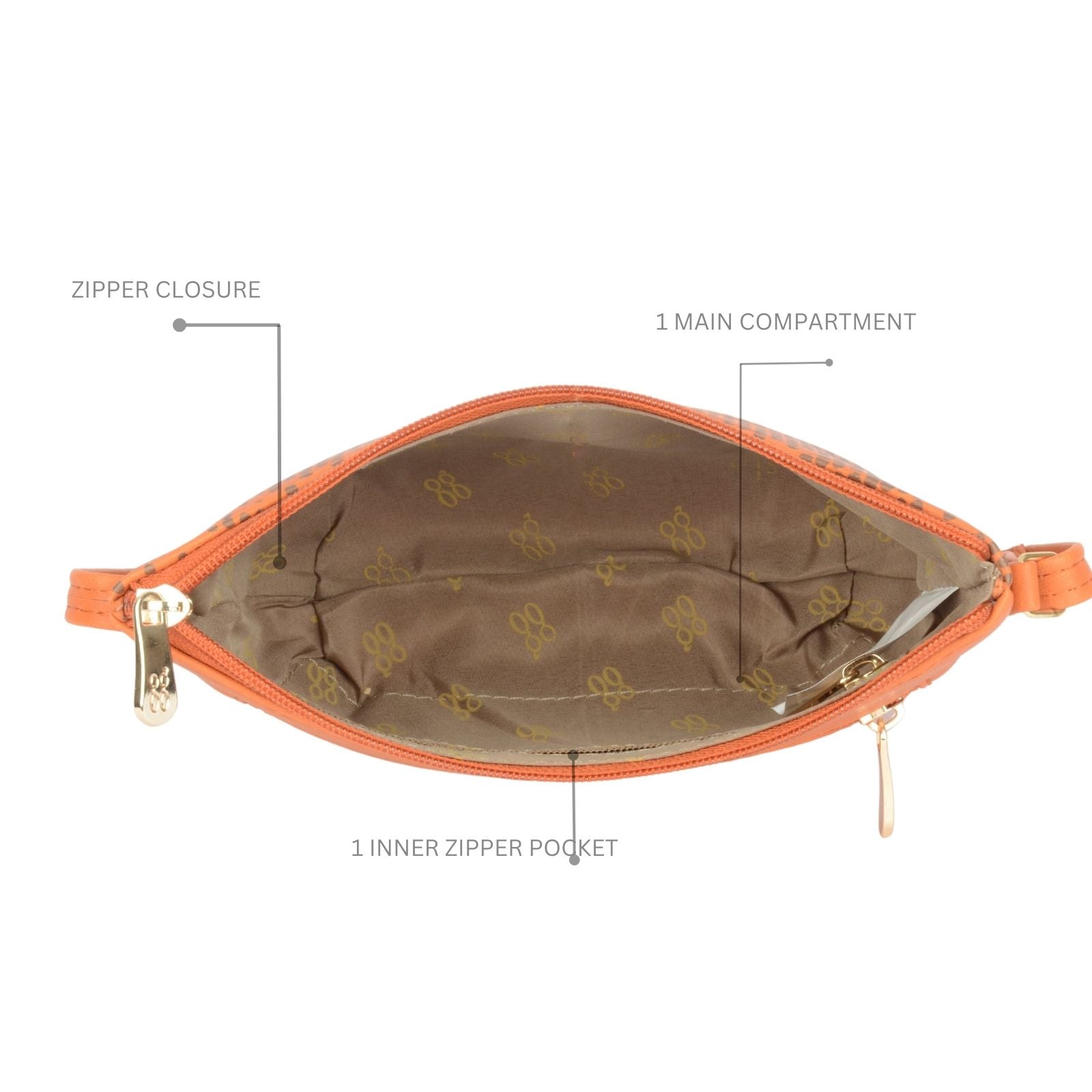 Hobs Orange Small Hobo Sling Bag