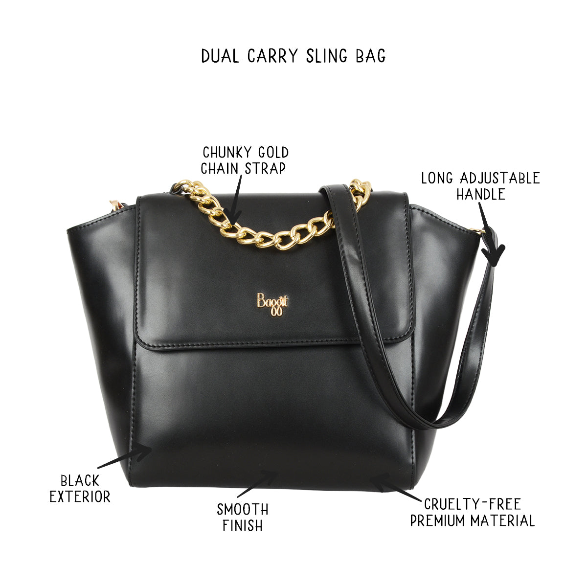 Glop Black Small Satchel Bags