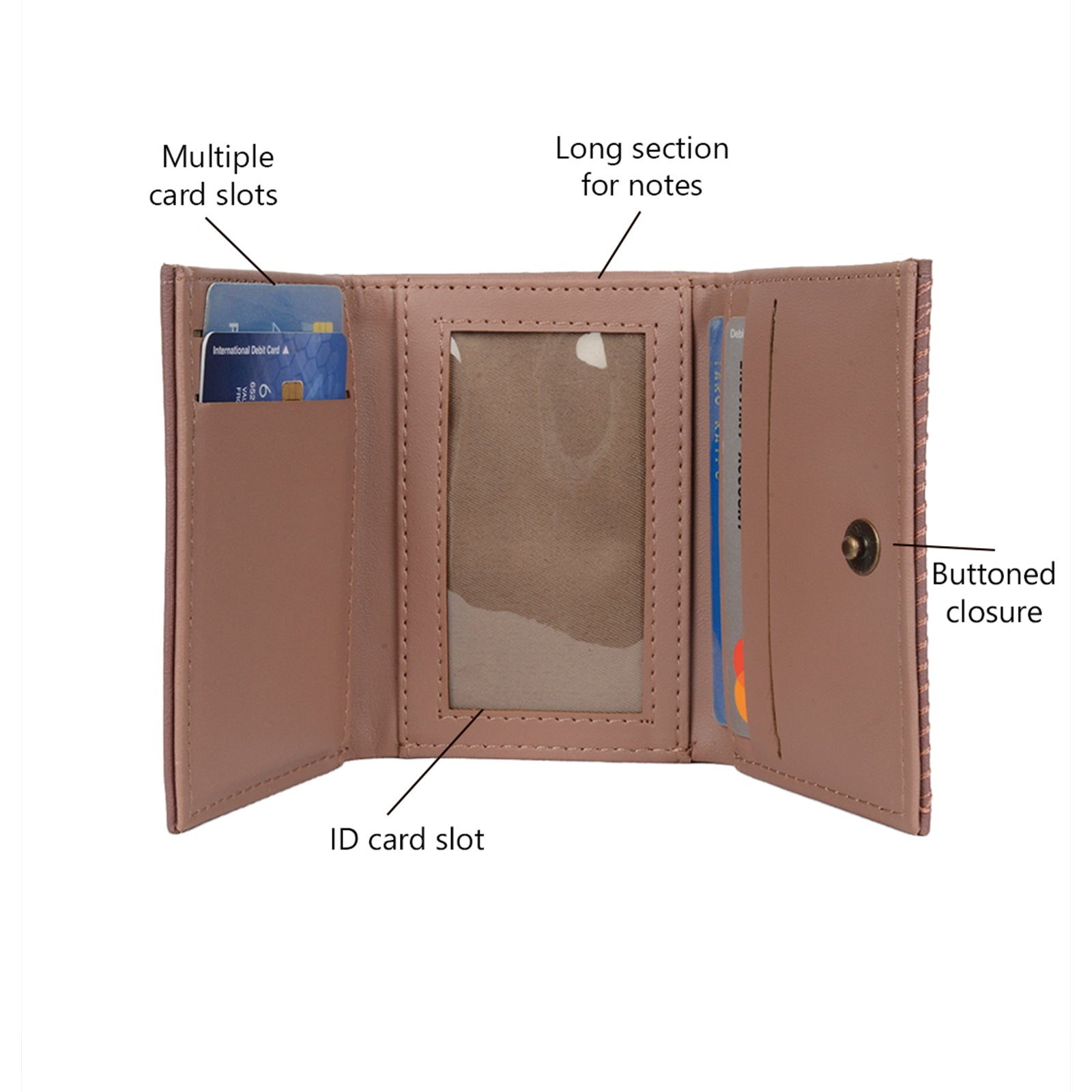 Arnold Pink Small Three Fold Wallet