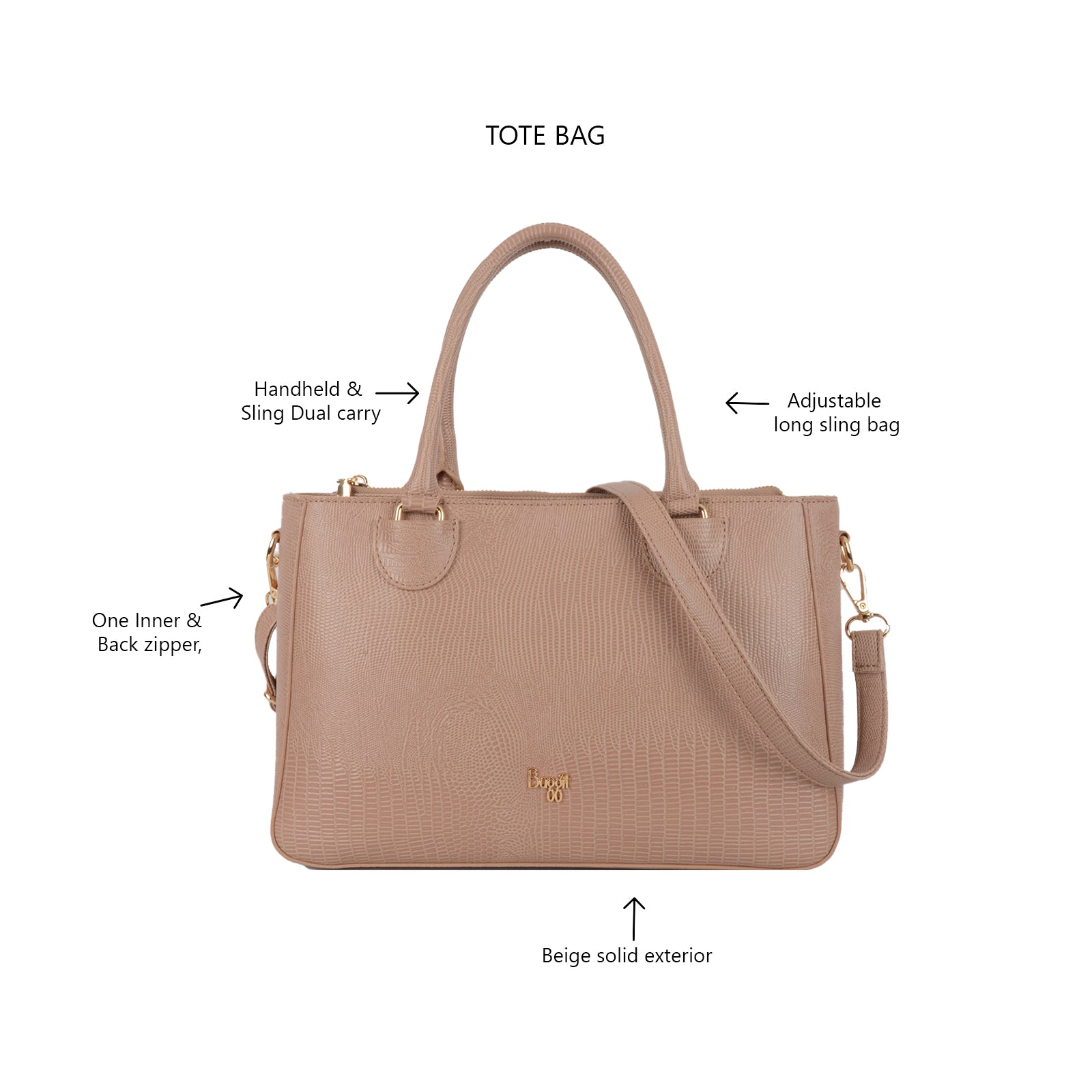 Stray Beige Medium Tote Bags