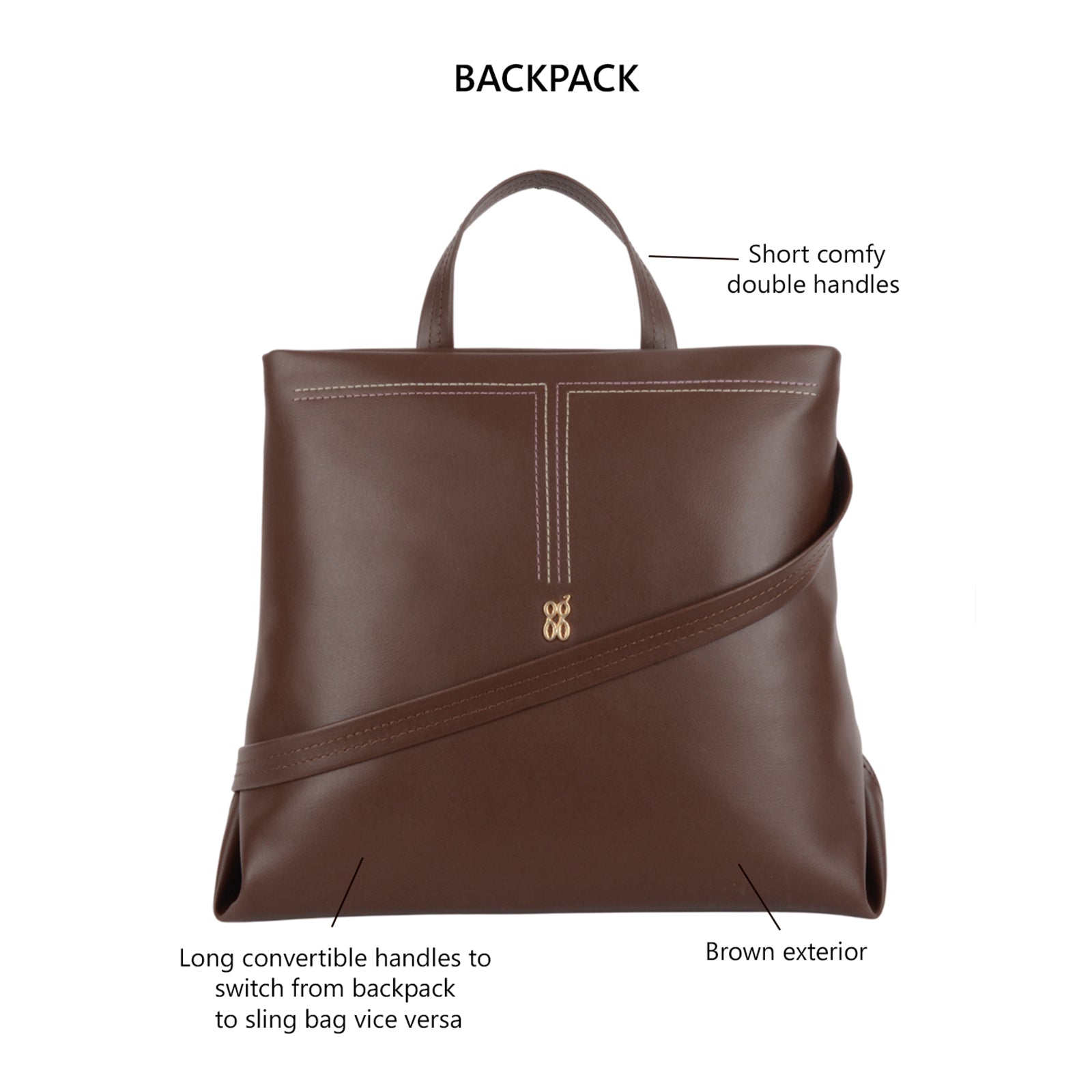 Nosh Brown Medium Backpack Bag