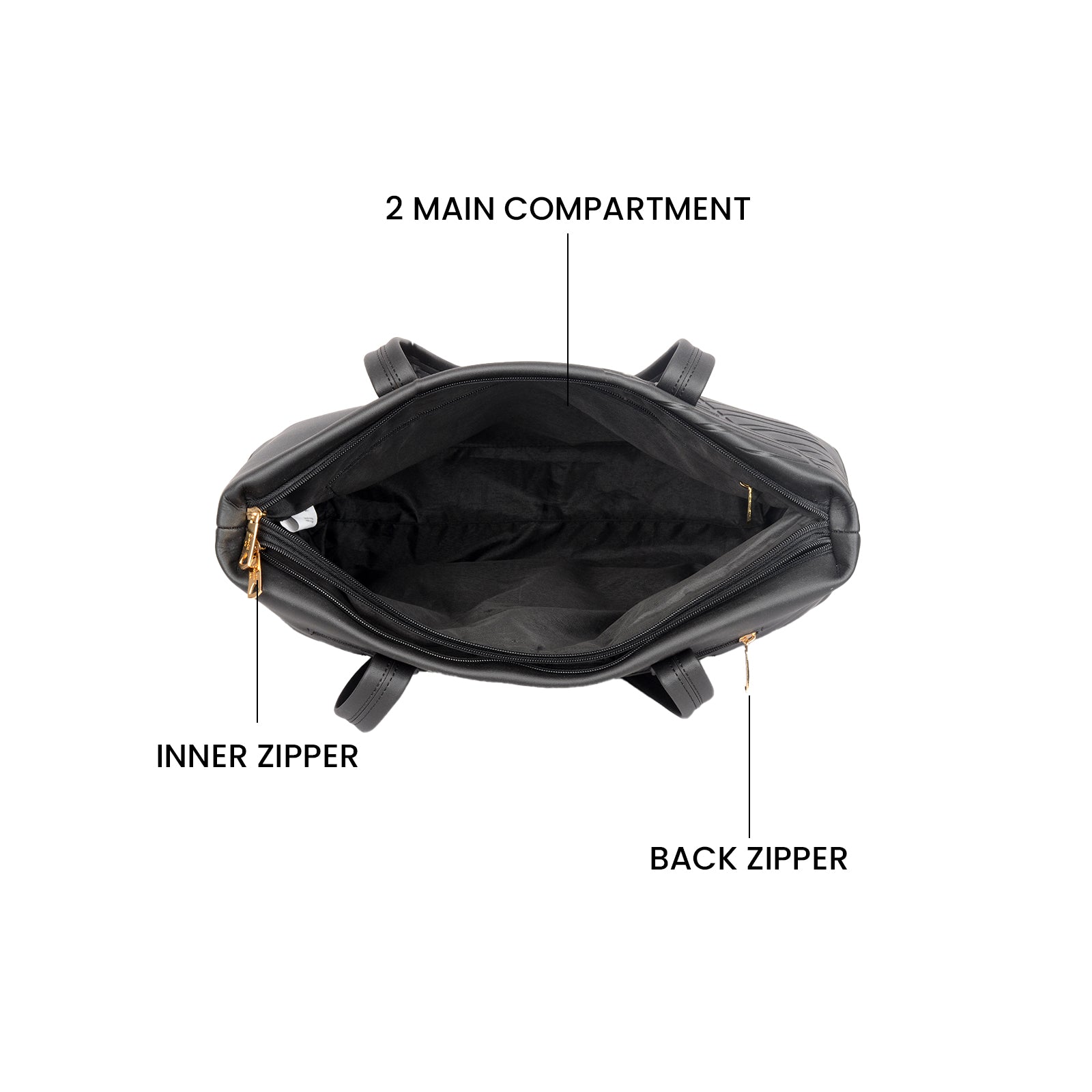 Petaline Black Large Tote Bag