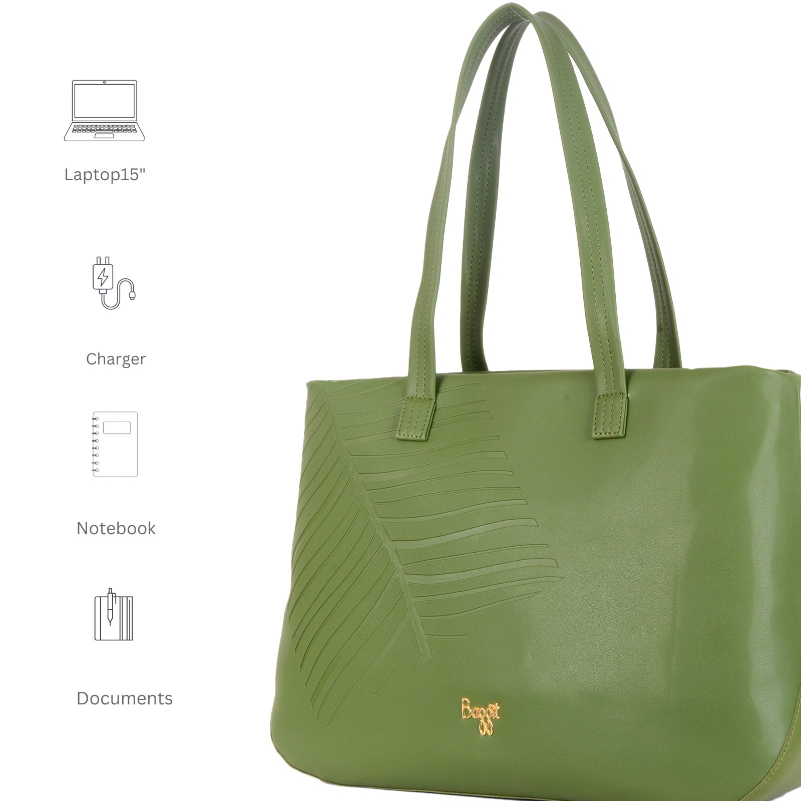 Petaline Green Large Tote Laptop Bag