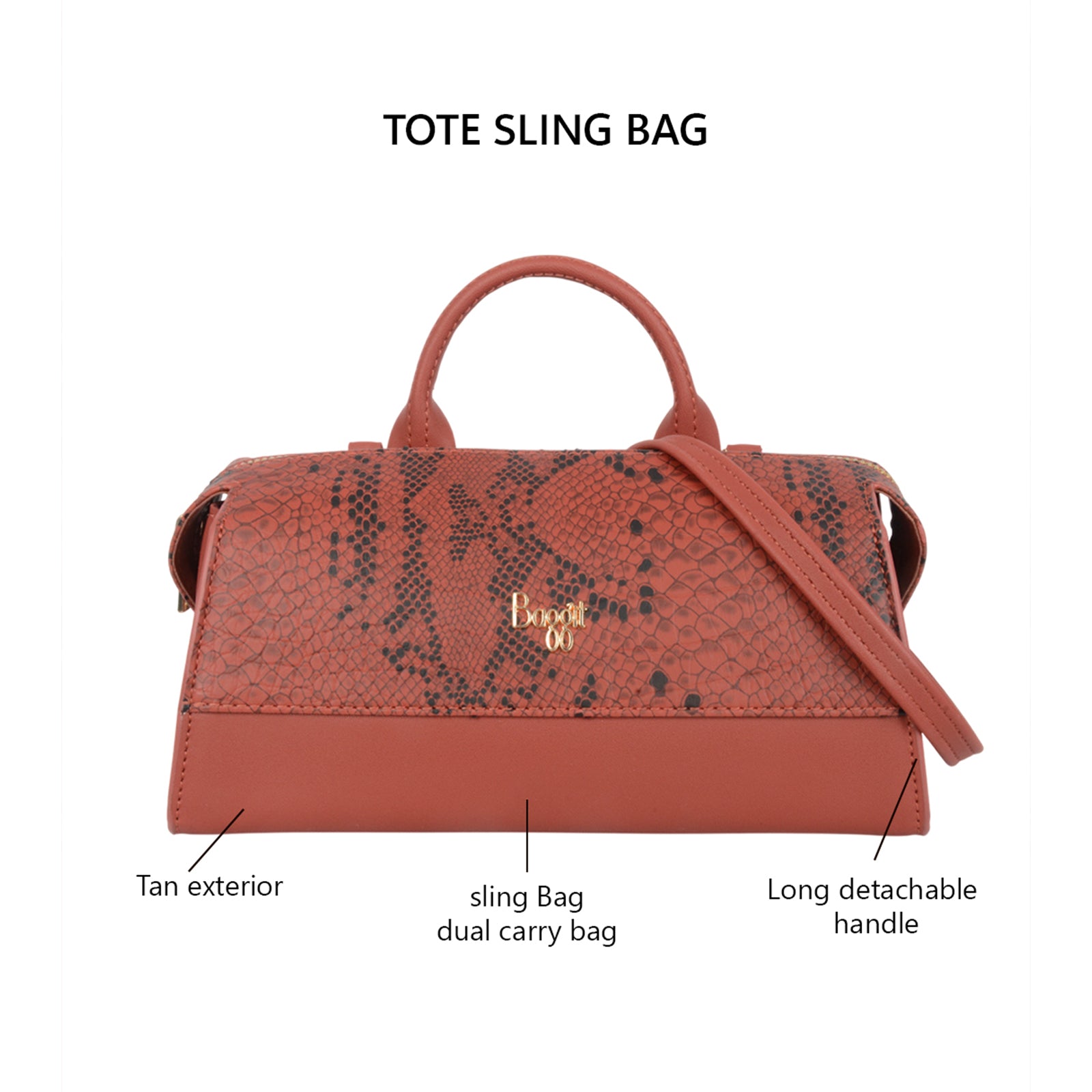 Python Tan Small Bag