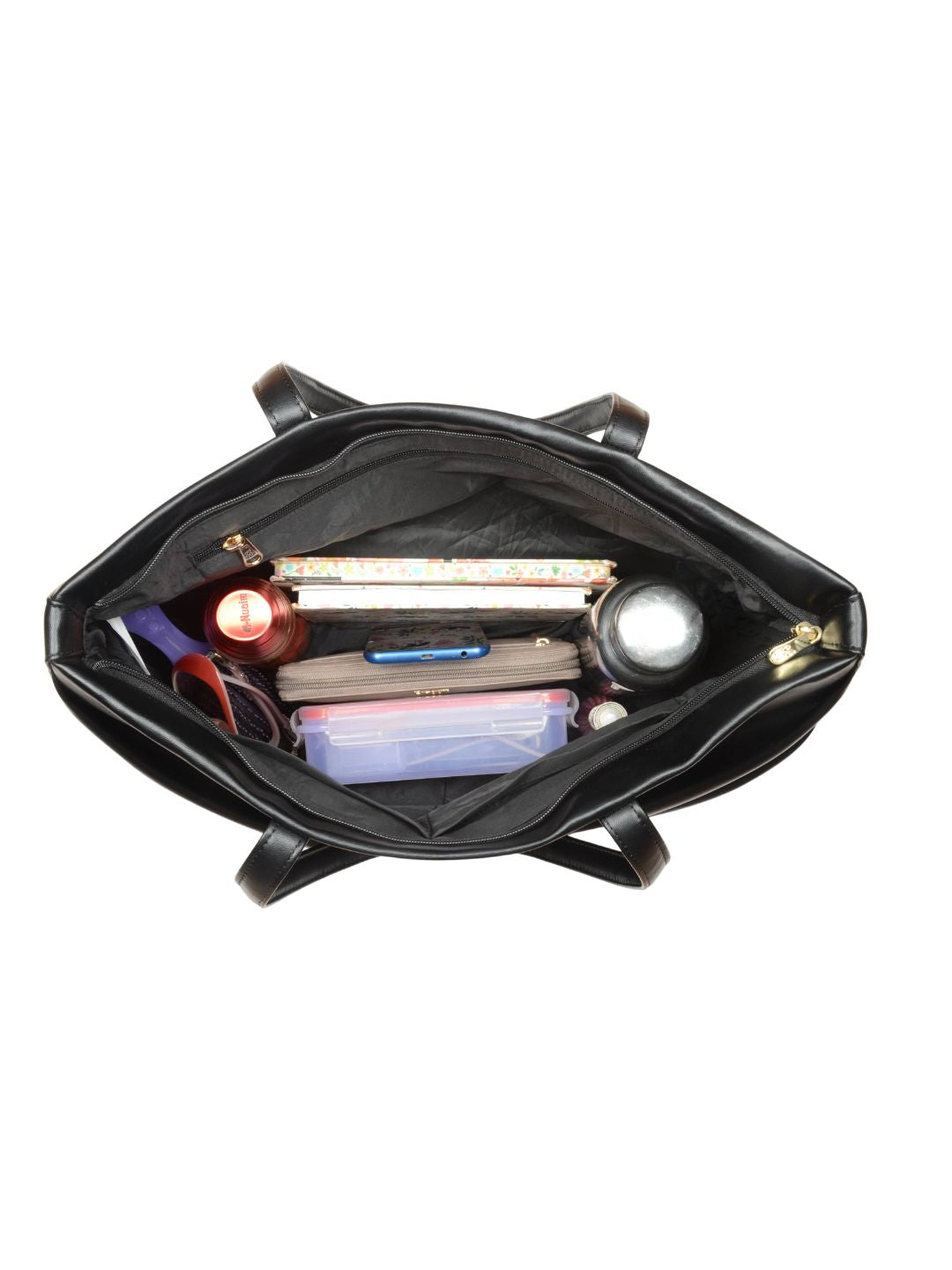 Watercolor Black Large Tote Bag