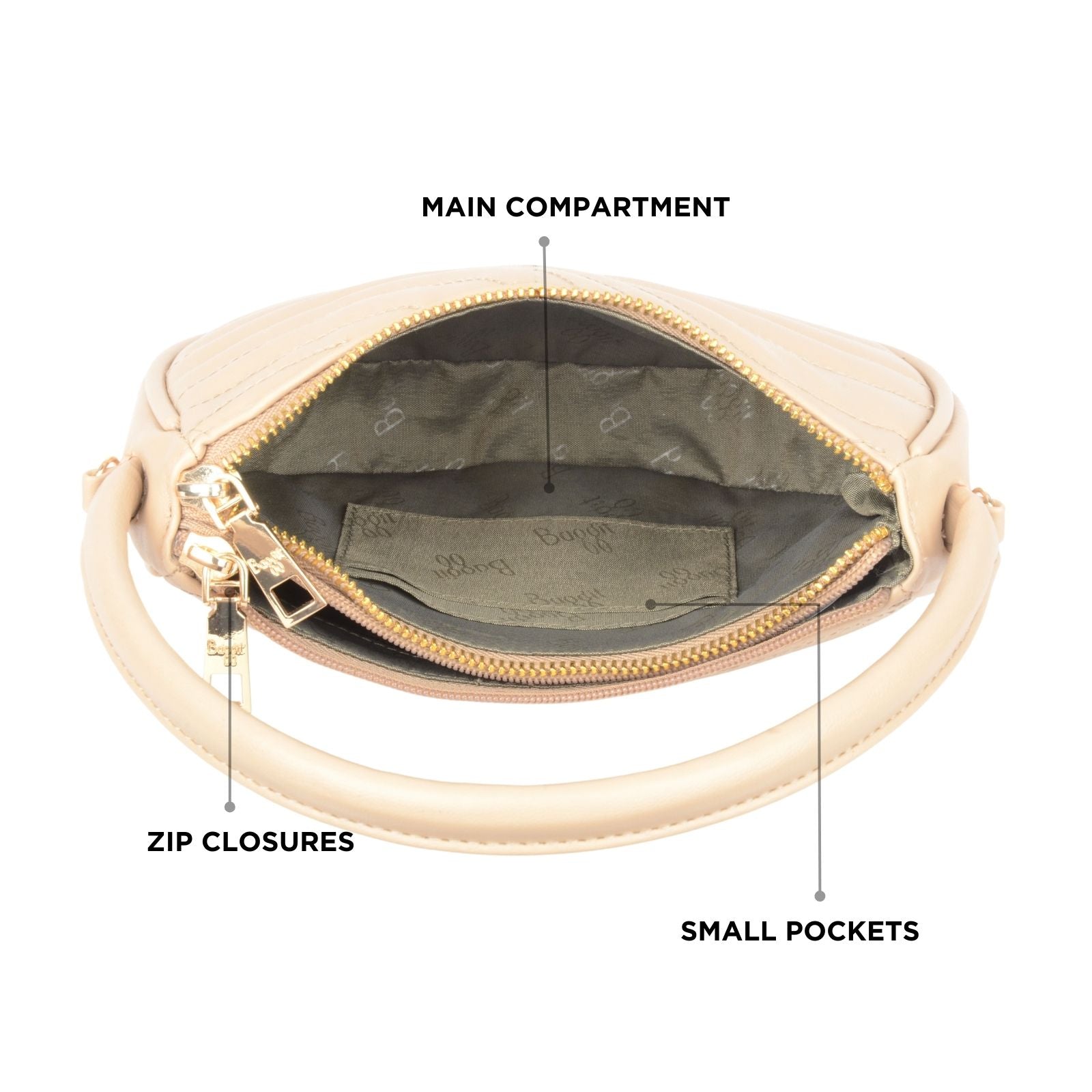 Curling Beige Small Sling Bag