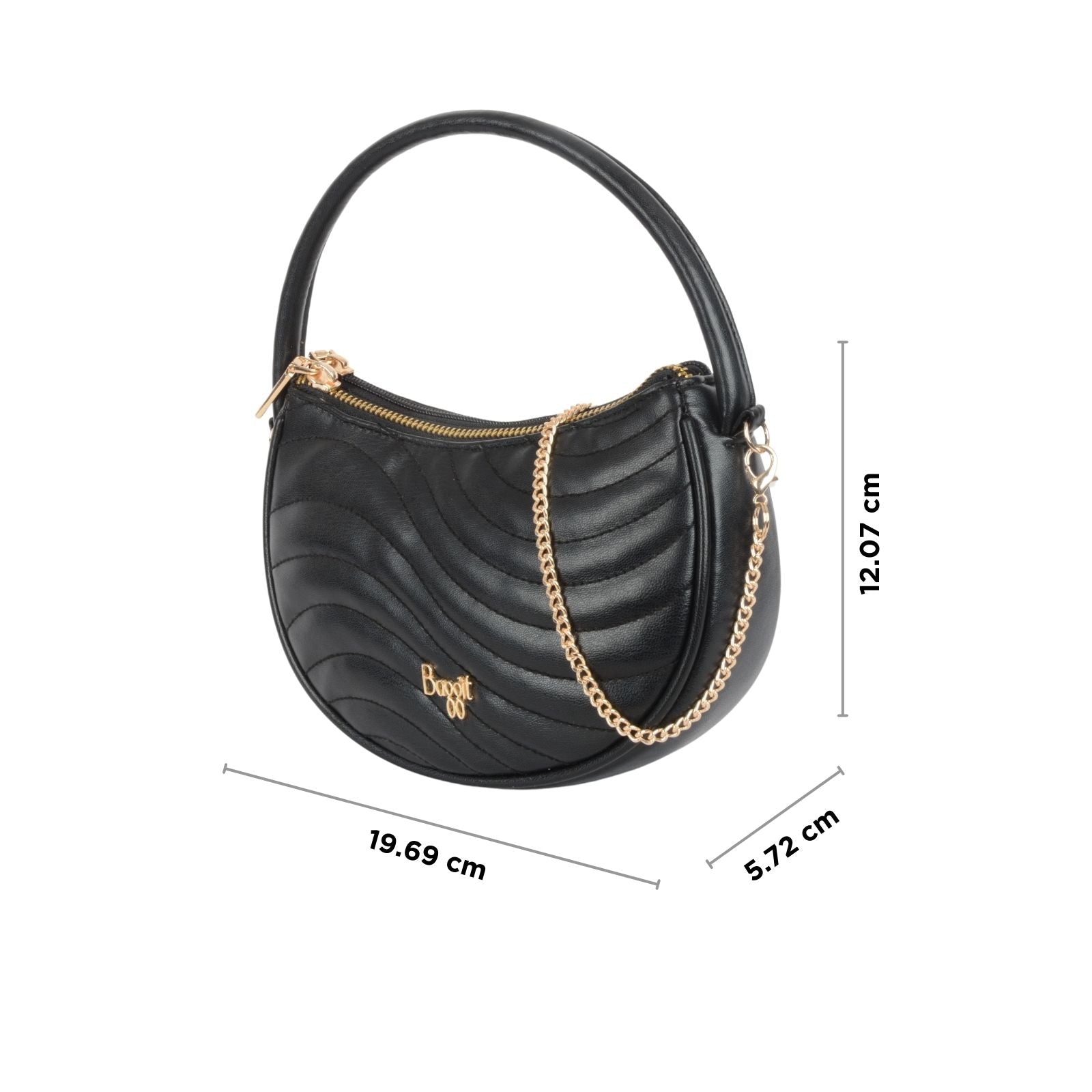 Curling Black Small Sling Bag