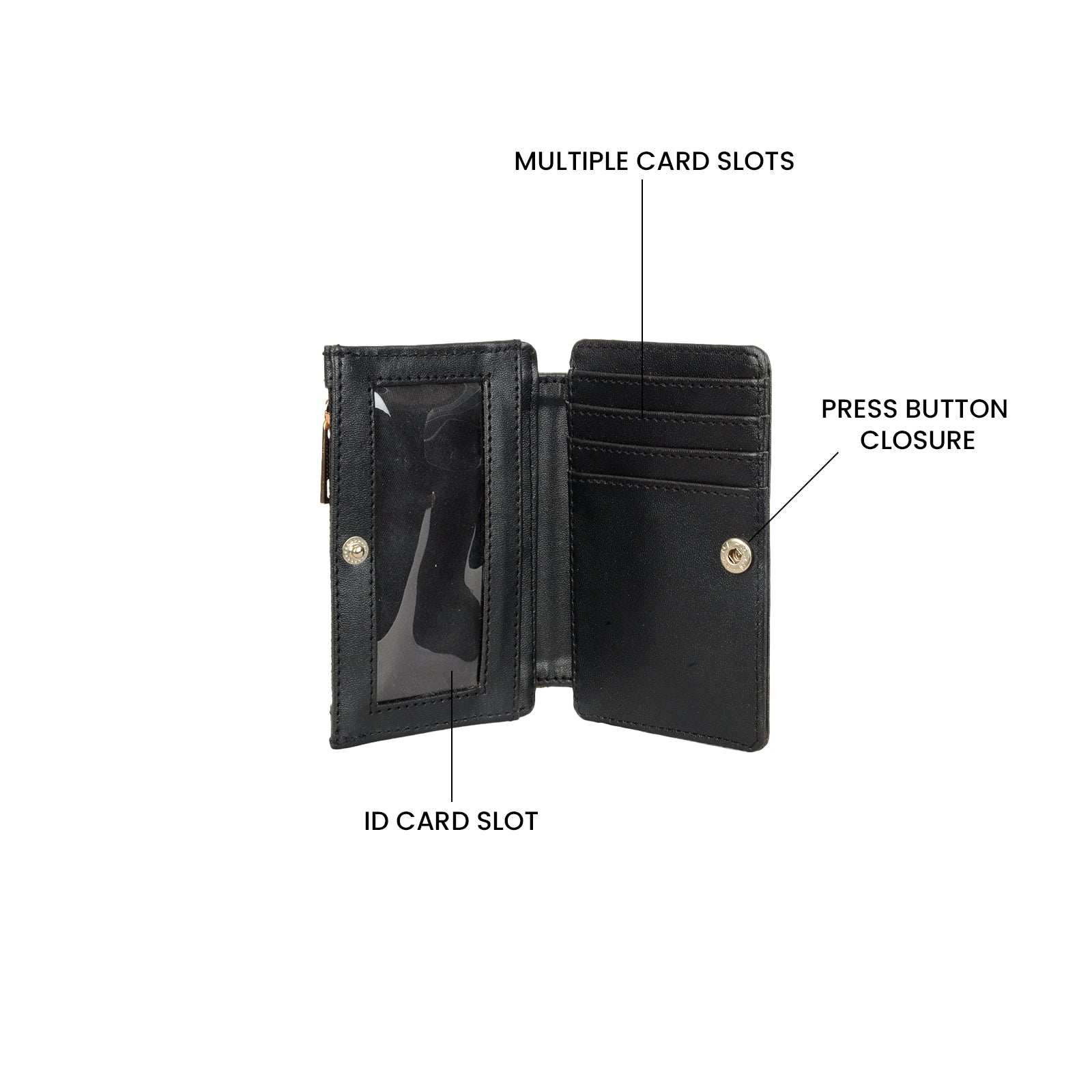 Vocal Fosh Black Extra Small 2 Fold Wallets