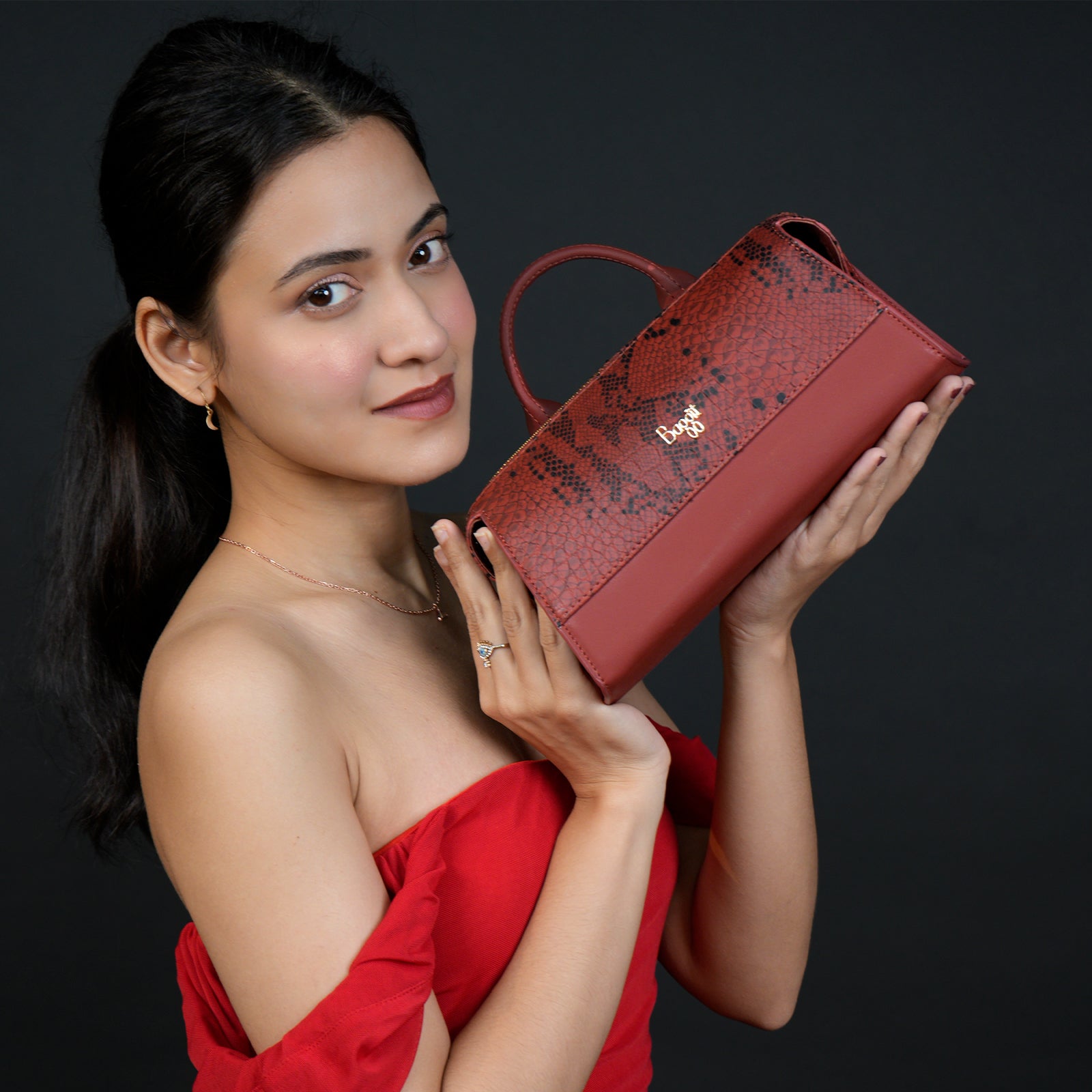 Python Tan Small Bag