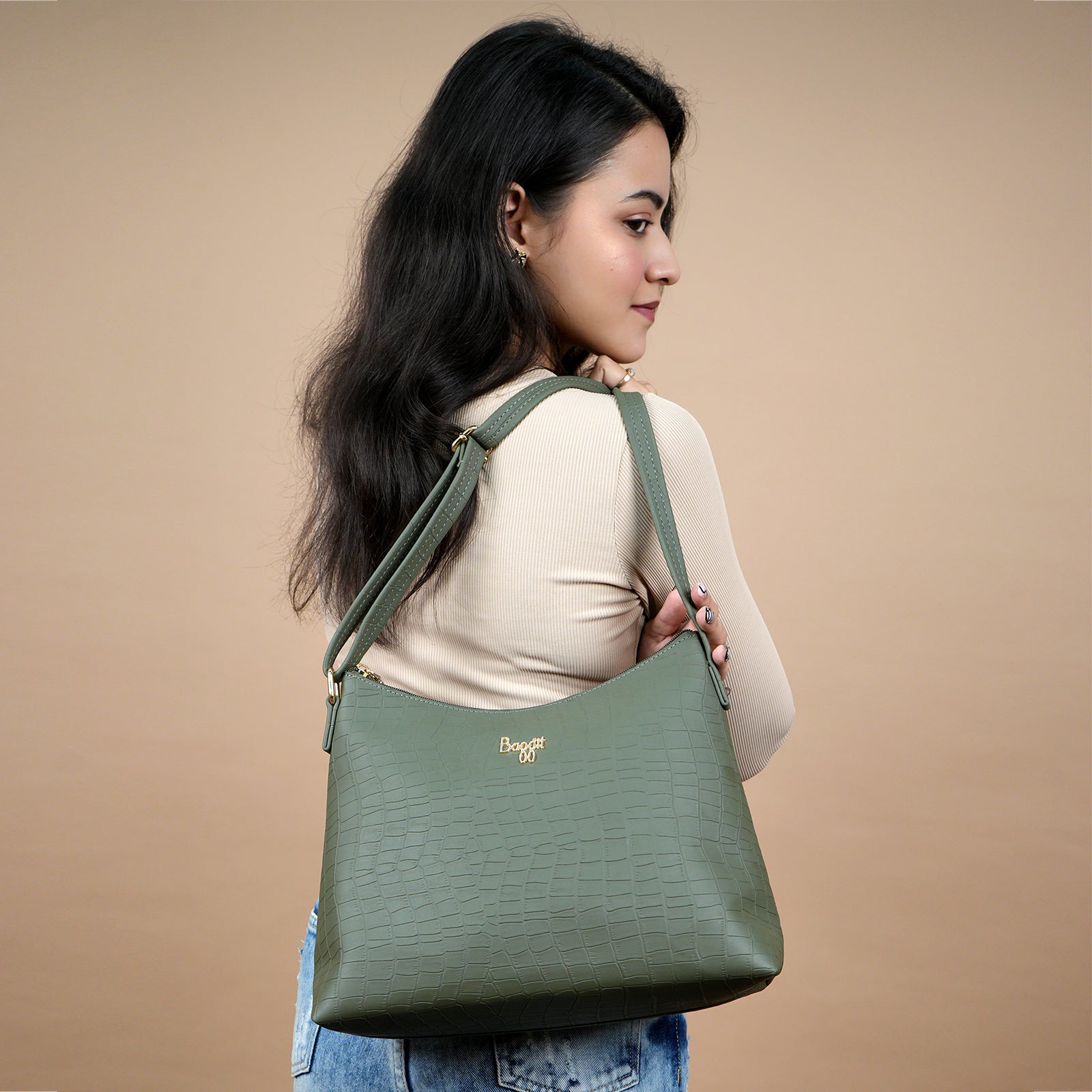 York Green Medium Hobo Bags