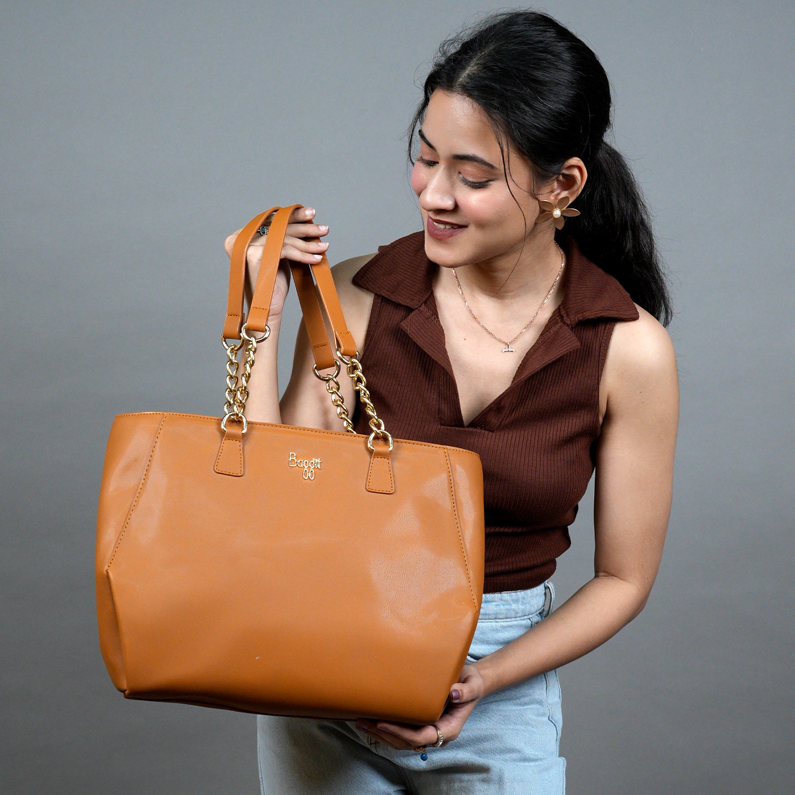 Caren Mustard Large Bag