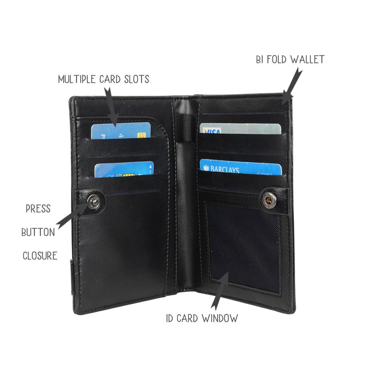 Pliant Black Medium Two Fold Wallet