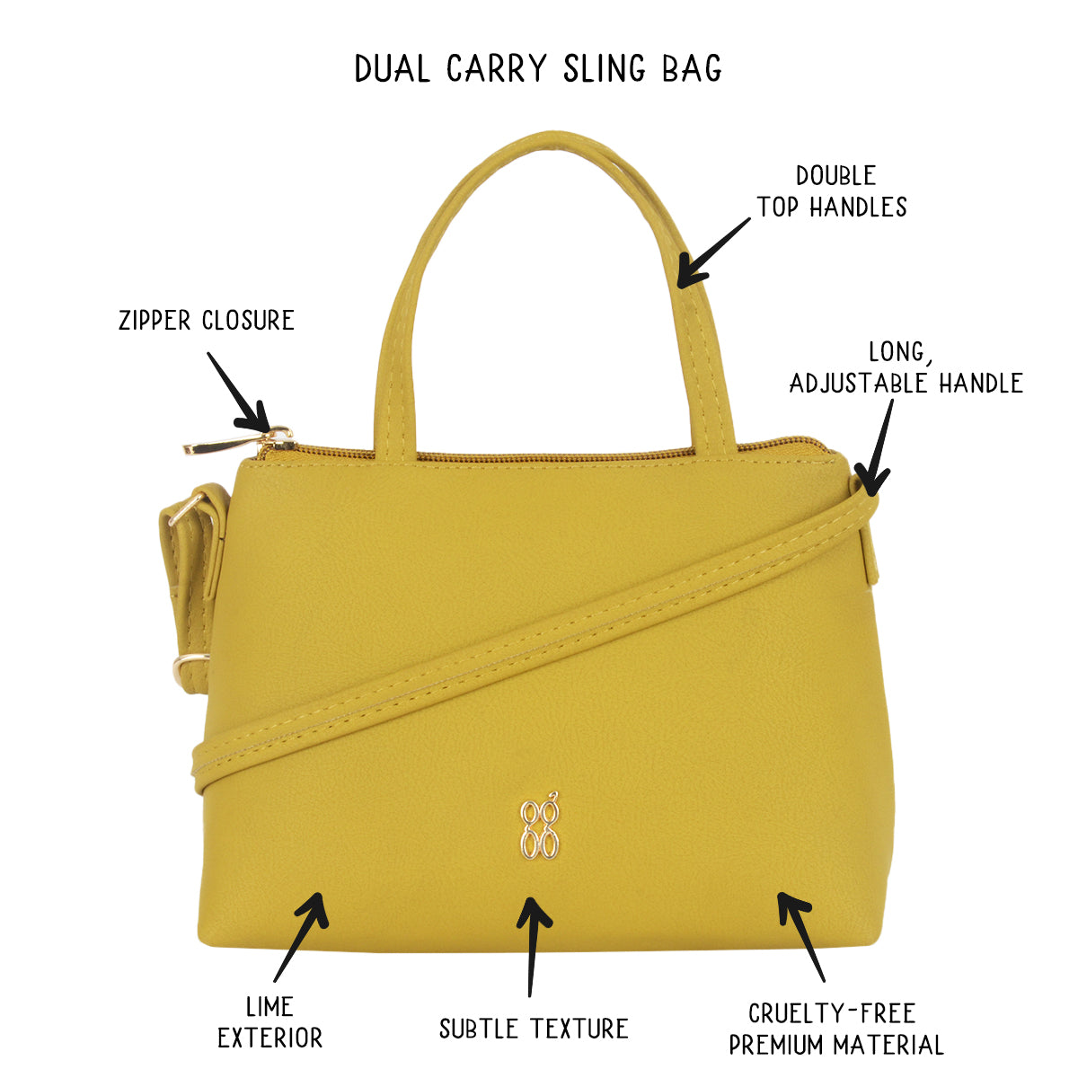 Alyssa Lime XL Satchel Sling Bags