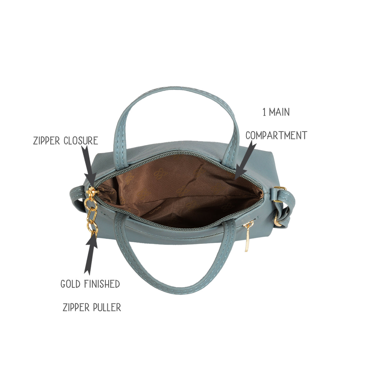 Alyssa Blue XL Satchel Sling Bags