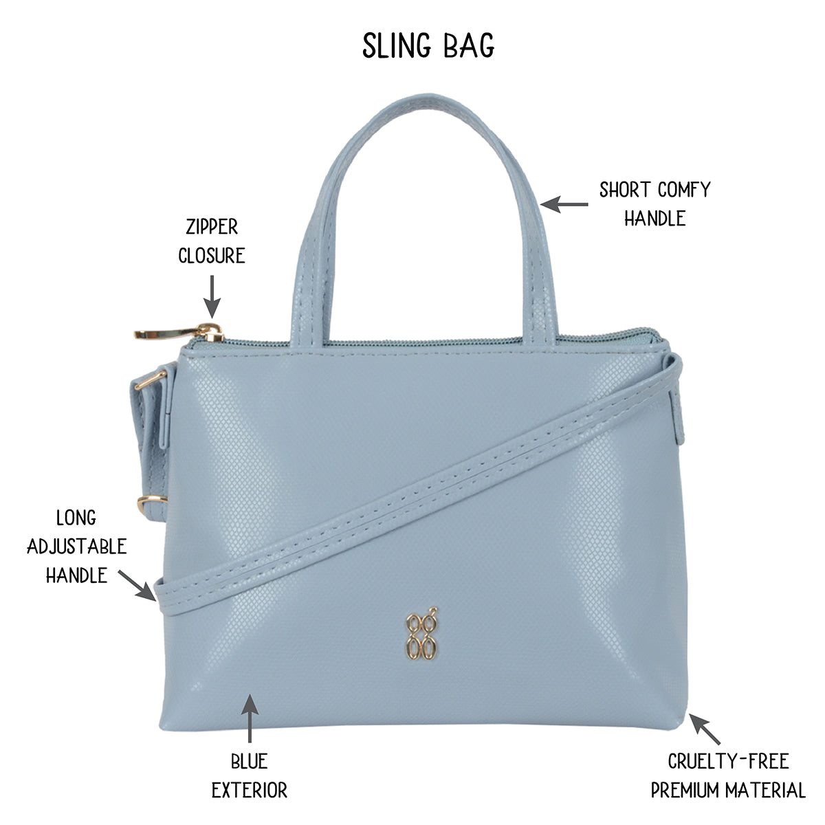 Alyssa Blue XS Satchel Sling Bags