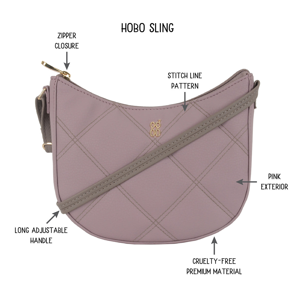 Basil Pink Large Hobo Bag