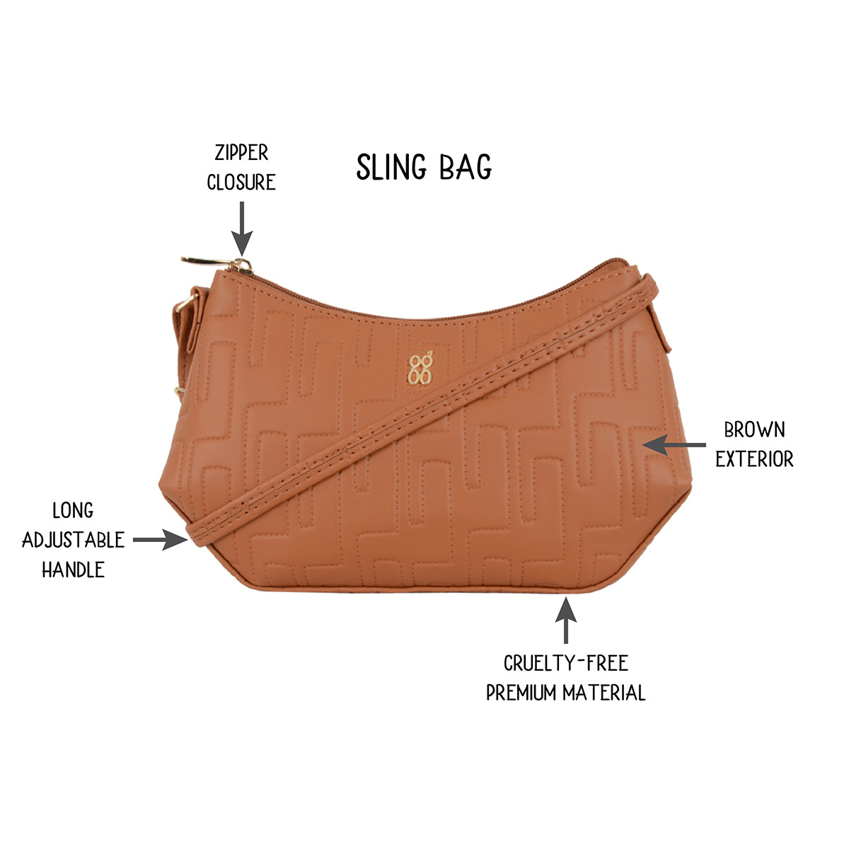 Bastc Brown Small Saddle Sling Bag
