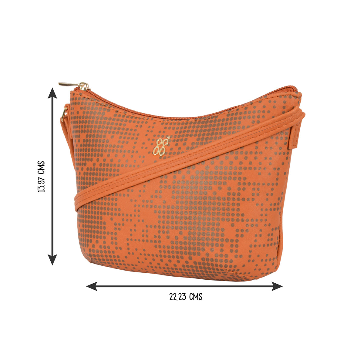 Hobs Orange Small Hobo Sling Bag
