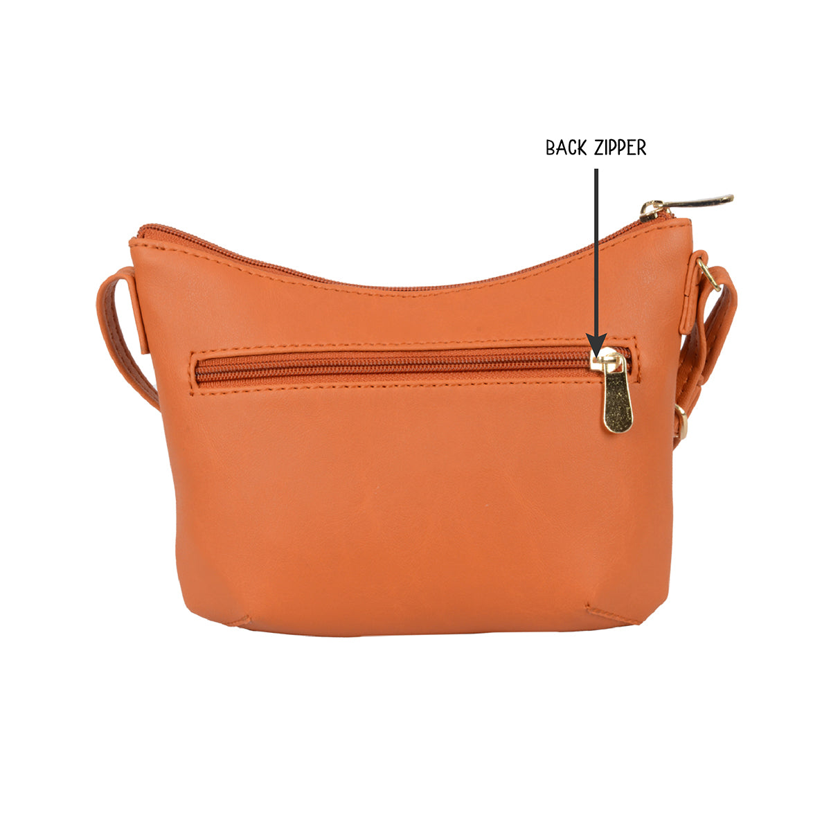 Hobs Orange Small Hobo Sling Bag