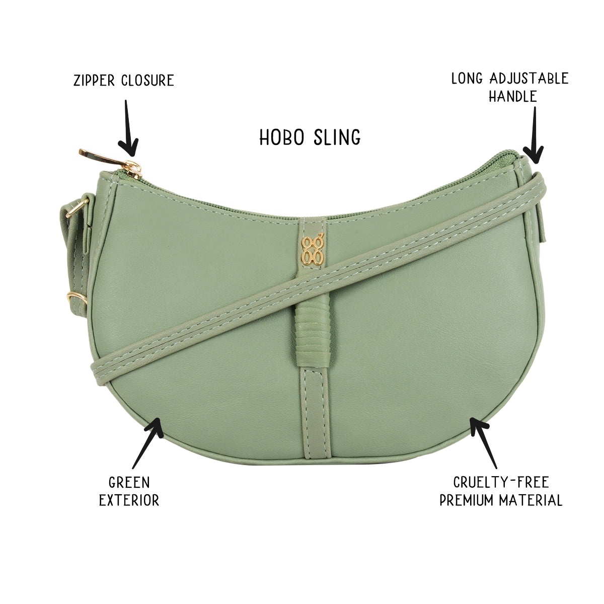 Mallu Green Small Saddle Sling Bag