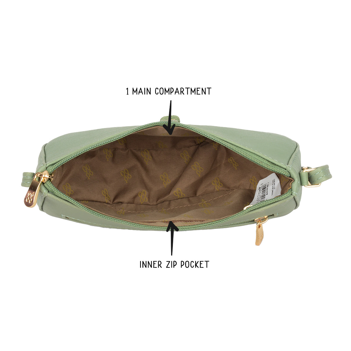 Mallu Green Small Saddle Sling Bag