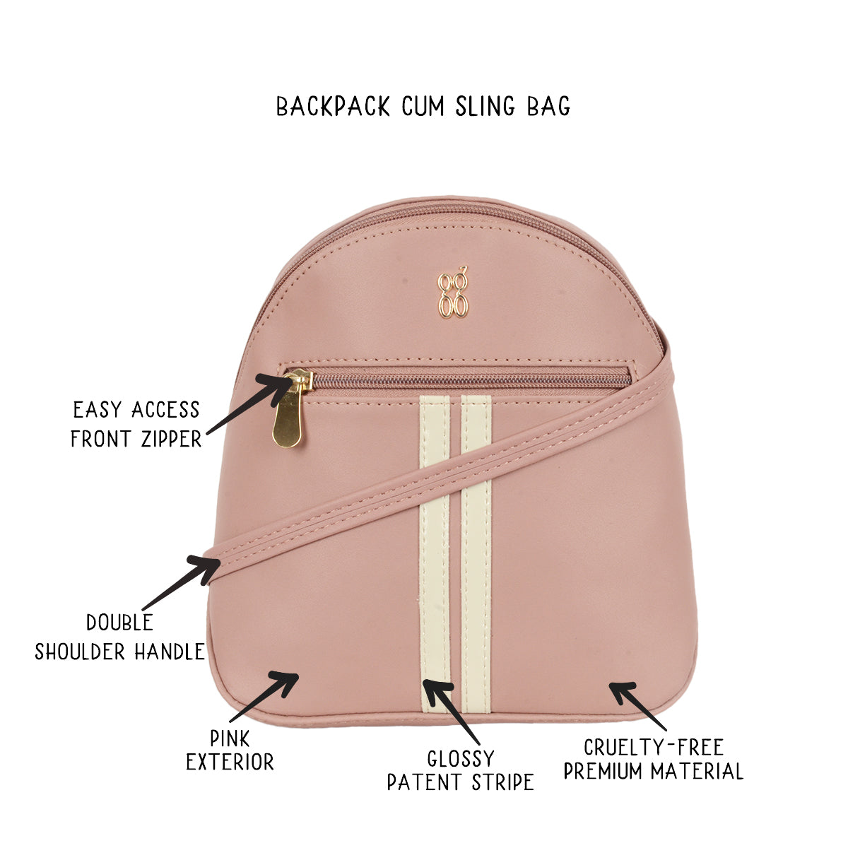 Obivy Pink Oversize Haversack Bag