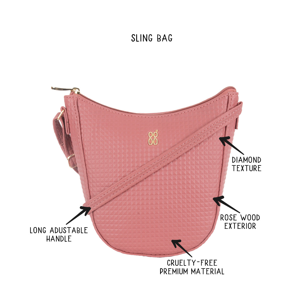 Oral Rose Wood Extra Small Saddle Bag