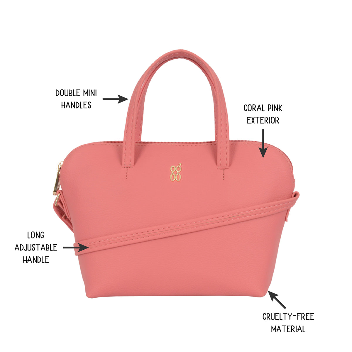 Plainy Pink Small Bowling Sling Bag