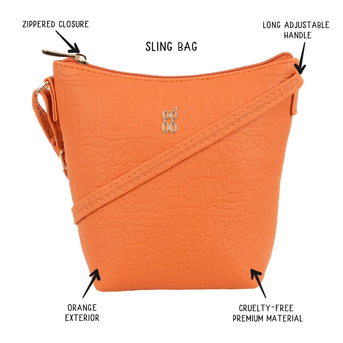 Soulful Orange Small Hobo Sling Bag