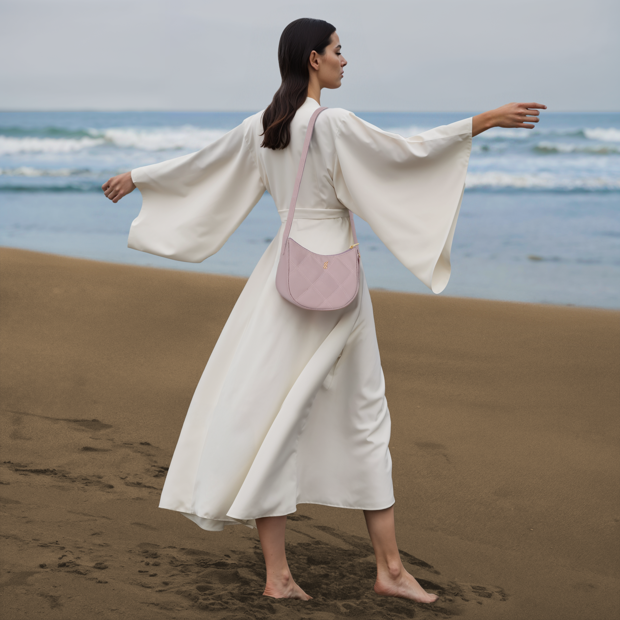 Basil Pink Large Hobo Bag