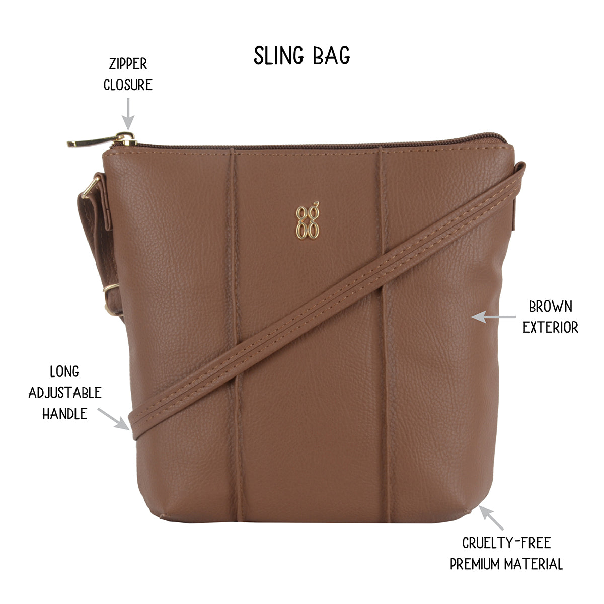 Jiya Brown XS Tote Sling Bags